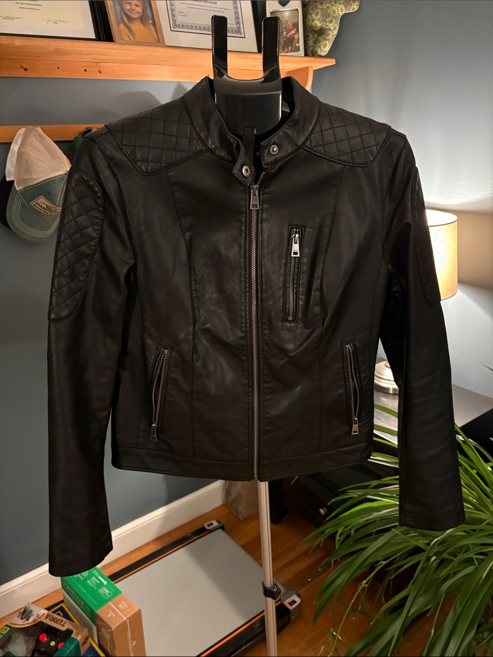 Levi’ Black Leather Moto Jacket - Women